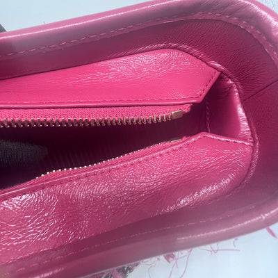 Chanel Pink Tweed and Leather Small Gabrielle Hobo Bag