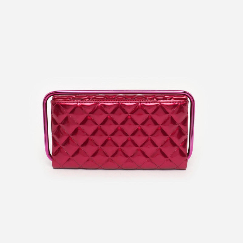 Chanel Rare Runway Quilted Classic Flap Bag Patent Hot Pink Fuschia Clutch