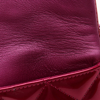 Chanel Rare Runway Quilted Classic Flap Bag Patent Hot Pink Fuschia Clutch