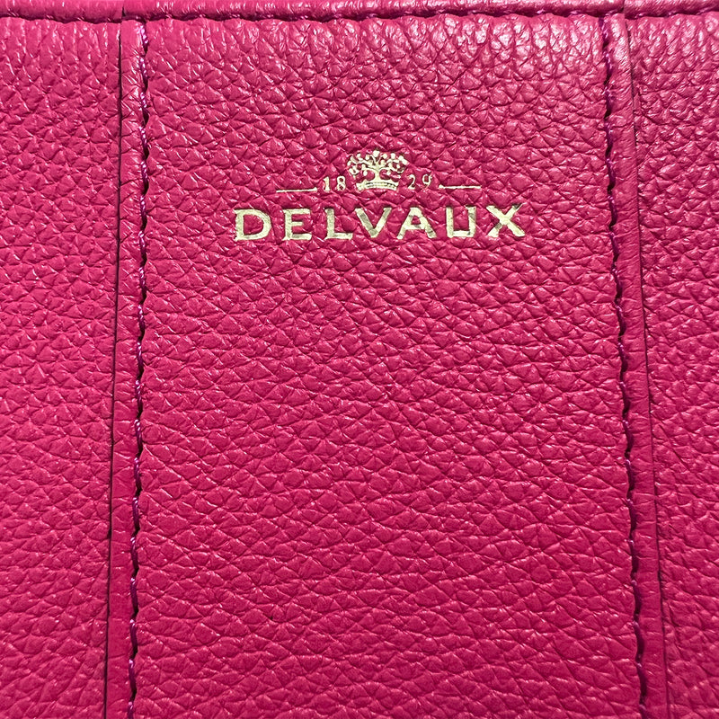 Delvaux Pink MM Brilliant Grained Calfskin Leather Satchel Bag