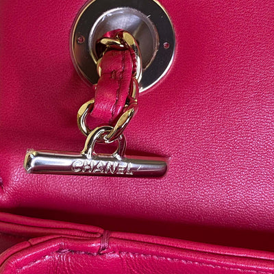 Chanel Dark Pink Trendy CC Lambskin Leather Flap Bag