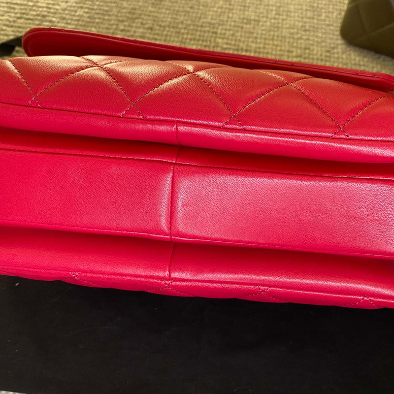 Chanel Dark Pink Trendy CC Lambskin Leather Flap Bag