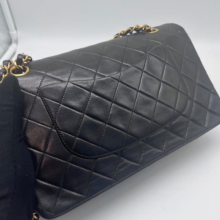 Chanel Vintage Classic Double Flap Medium Size 25cm in Black