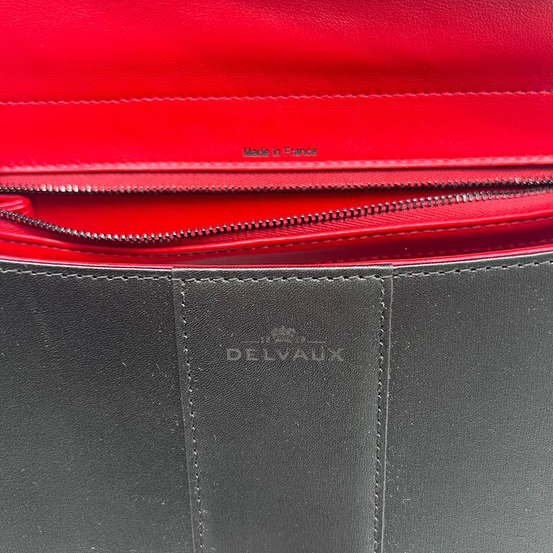 Delvaux Brillant Lunar *Super Rare* 2017 Limited Edition Black Box Leather Red Buckle