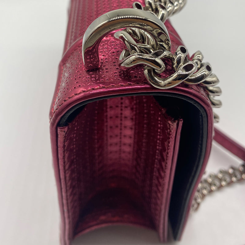 Dior Metallic Rose Gold Microcannage Patent Leather Medium Diorama