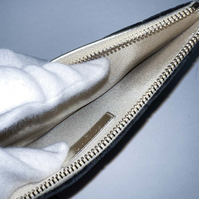Chanel Black Quilted Velvet Clutch