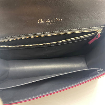Dior Pink Metallic Perforated Leather Medium Diorama Bag