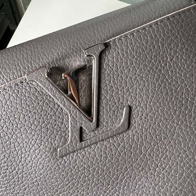 Louis Vuitton Grey Capucines MM Leather Bag