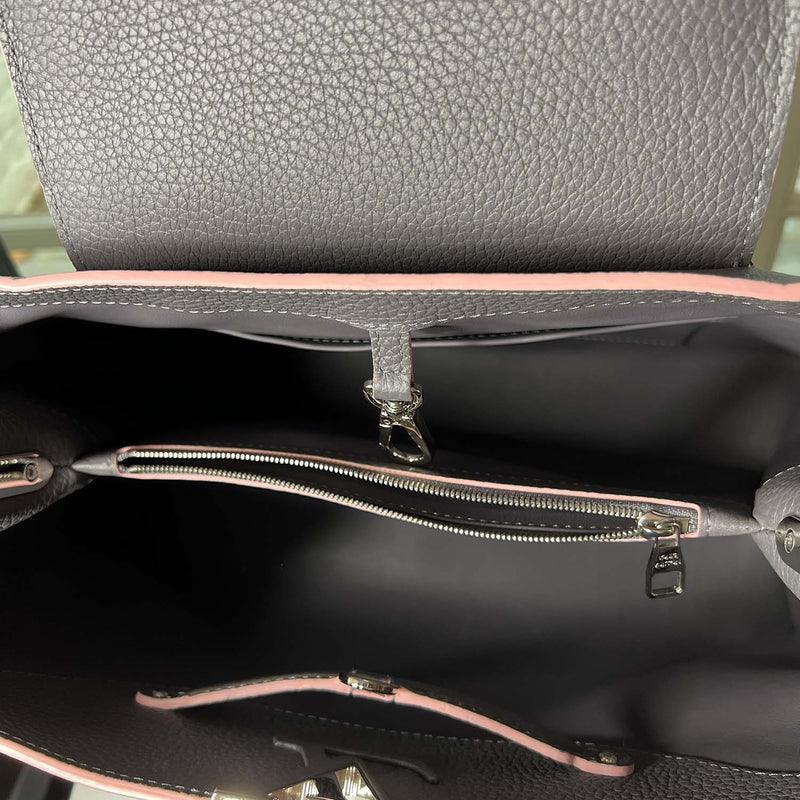Louis Vuitton Grey Capucines MM Leather Bag