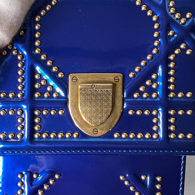 Dior Blue Diorama Vertical Leather Clutch Bag