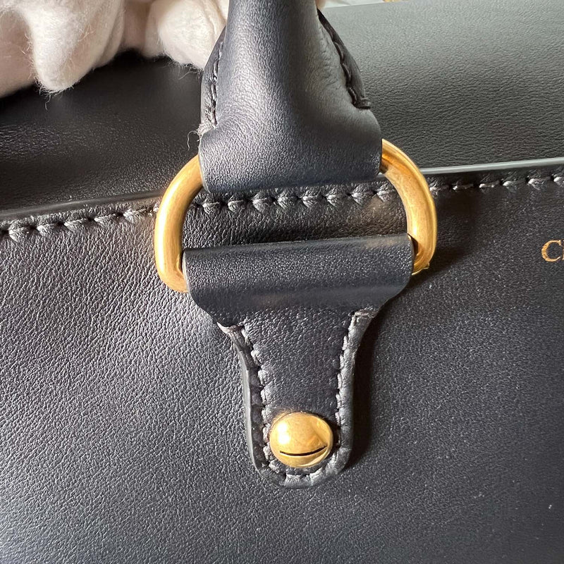 Dior Black Dior Avenue Leather Gold Studded Tote Bag