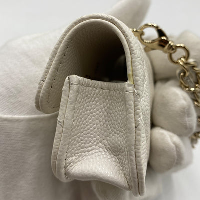 Chanel Caviar Quilted Airpods Case In White
