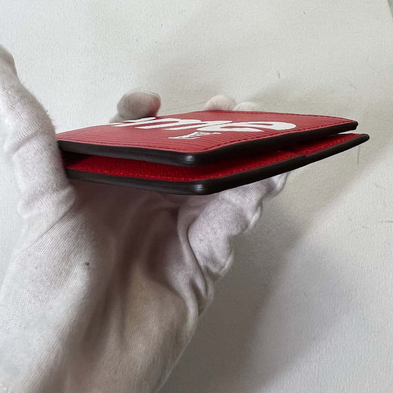 Supreme x Louis Vuitton Red Slender Leather Wallet
