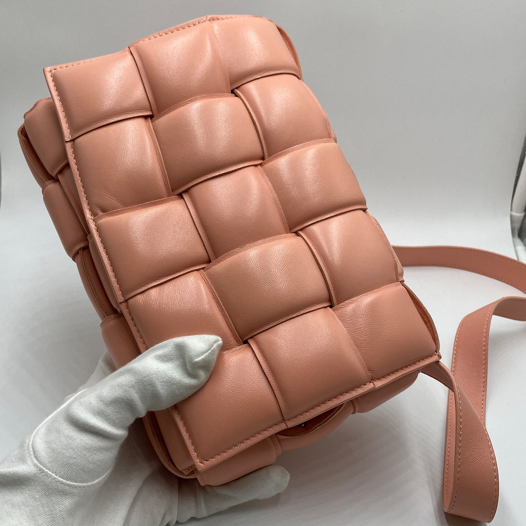 Bottega Veneta Leather Padded Cassette Crossbody Bag In Pink