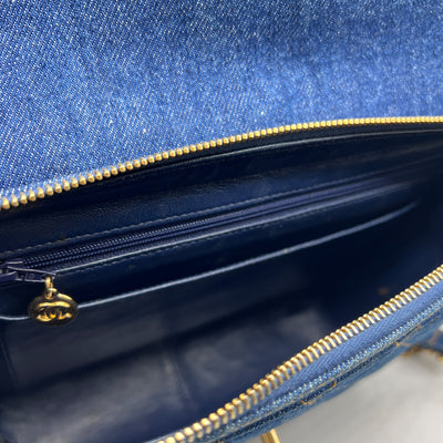 Chanel Rare Vintage Chanel Denim Blue Flap Backpack