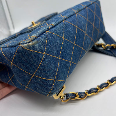 Chanel Rare Vintage Chanel Denim Blue Flap Backpack