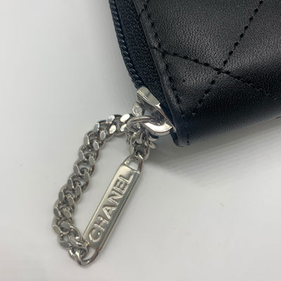 Chanel Black Cambon Zip Around Wallet