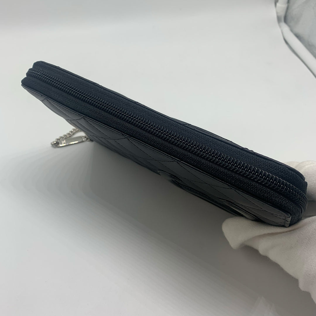 Chanel Black Cambon Zip Around Wallet