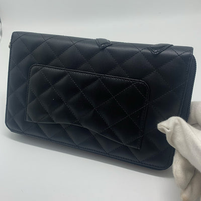 Chanel Black Cambon Zip Around Wallet