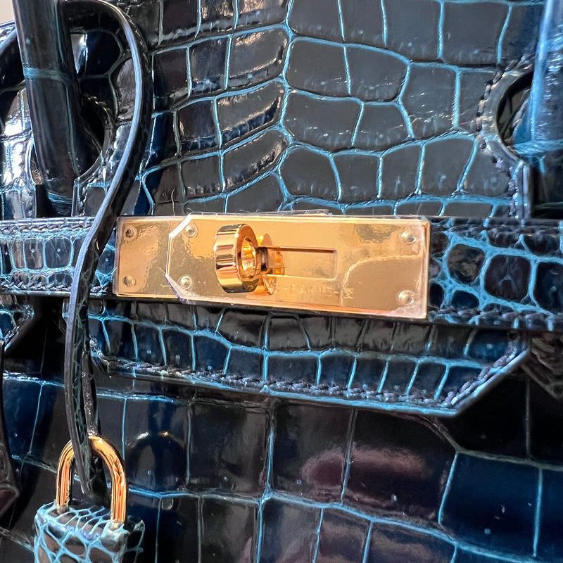 Hermès Vert Fonce Green Porosus Crocodile Leather Birkin 30