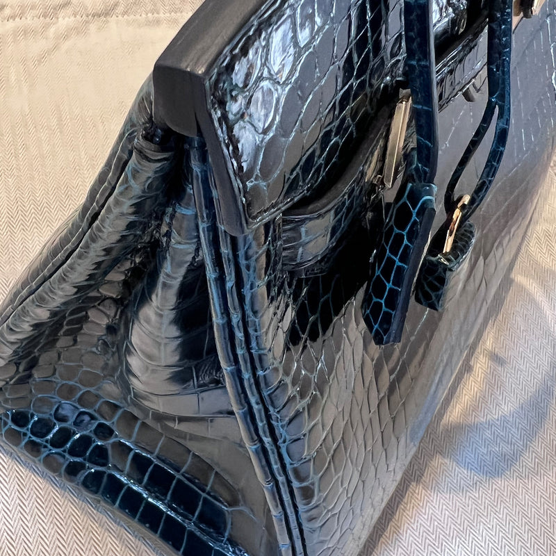 Hermès Vert Fonce Green Porosus Crocodile Leather Birkin 30
