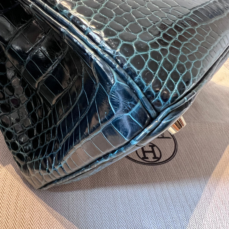 Hermès Vert Fonce Green Porosus Crocodile Leather Birkin 30