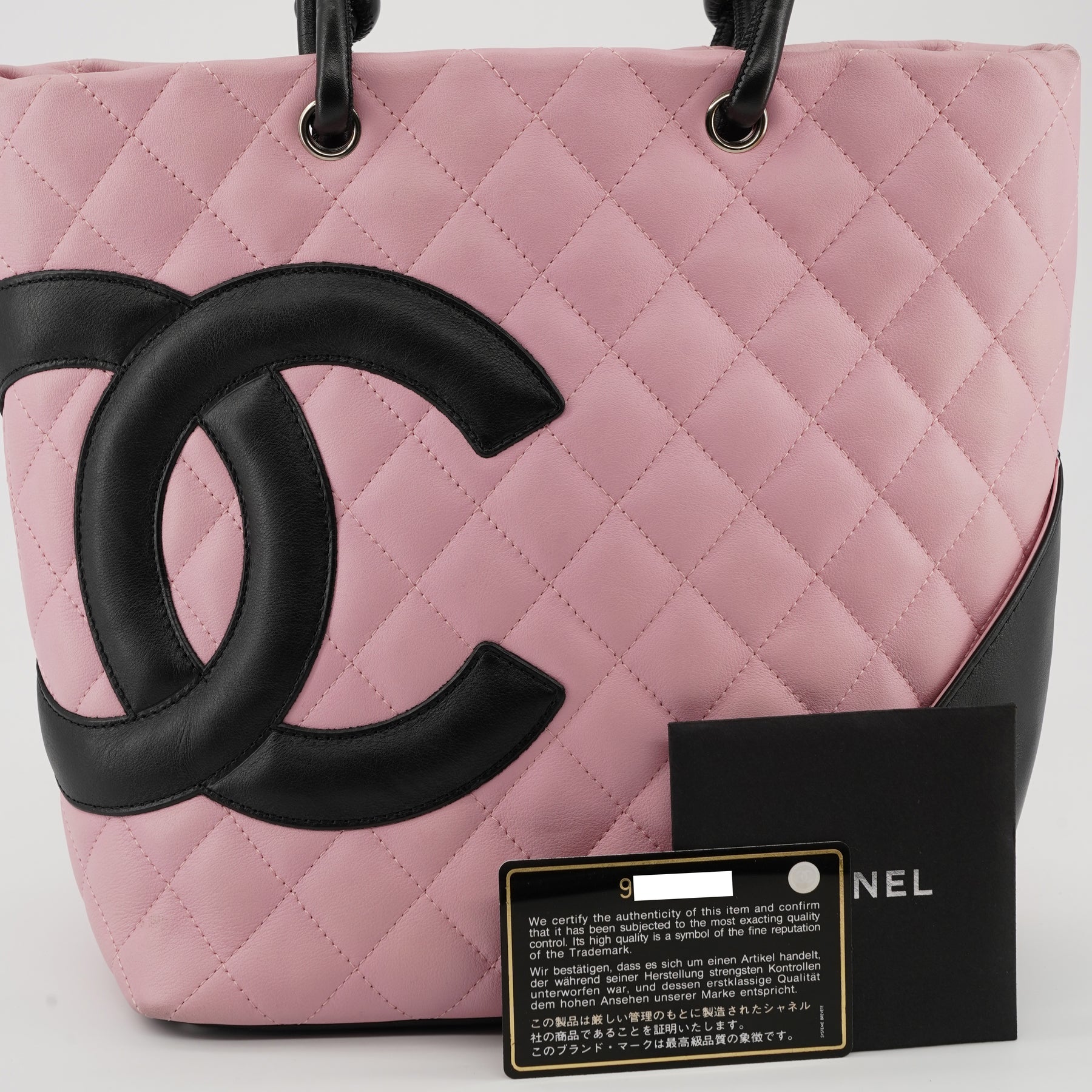 Chanel Y2K Vintage Cambon Pink & Black quilted monogram baguette