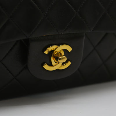 Chanel Vintage Classic Double Flap Medium Size 25cm in Black