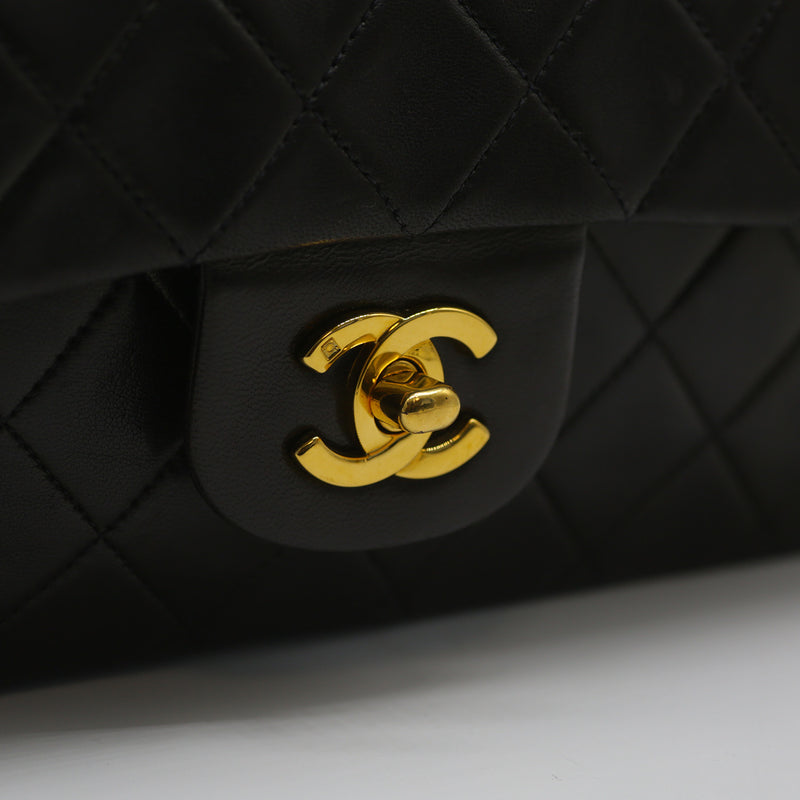 Chanel Vintage Classic Double Flap Medium Size 25cm in Black