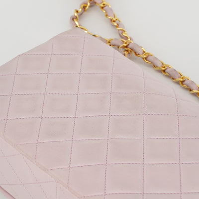 Chanel Vintage *Rare* Classic Full Flap Bag In Light Pink