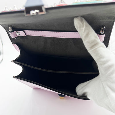 Fendi Leather Pink Multi Embellished Logo Kan I Bag