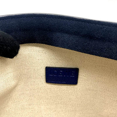 Loewe Suede Large T Pouch Navy And Red Zip Detail