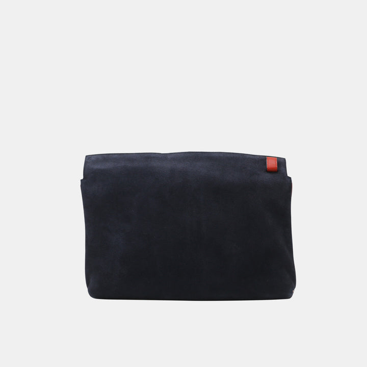 Loewe Suede Large T Pouch Navy And Red Zip Detail