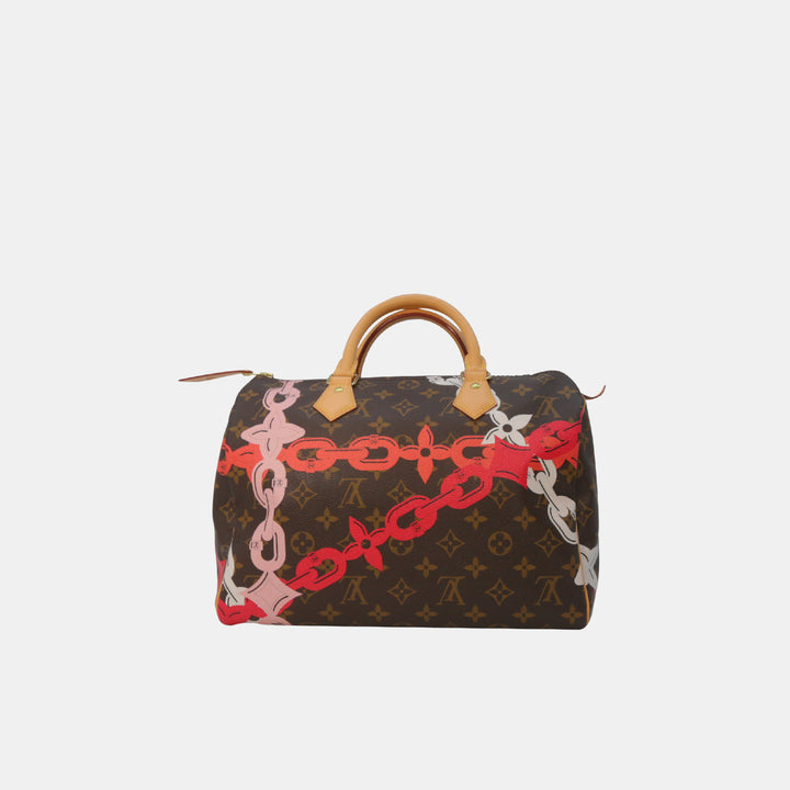 Louis Vuitton 2016 Bay Rose Ballerine Poppy Limited Edition Chain Flower Speedy Bag
