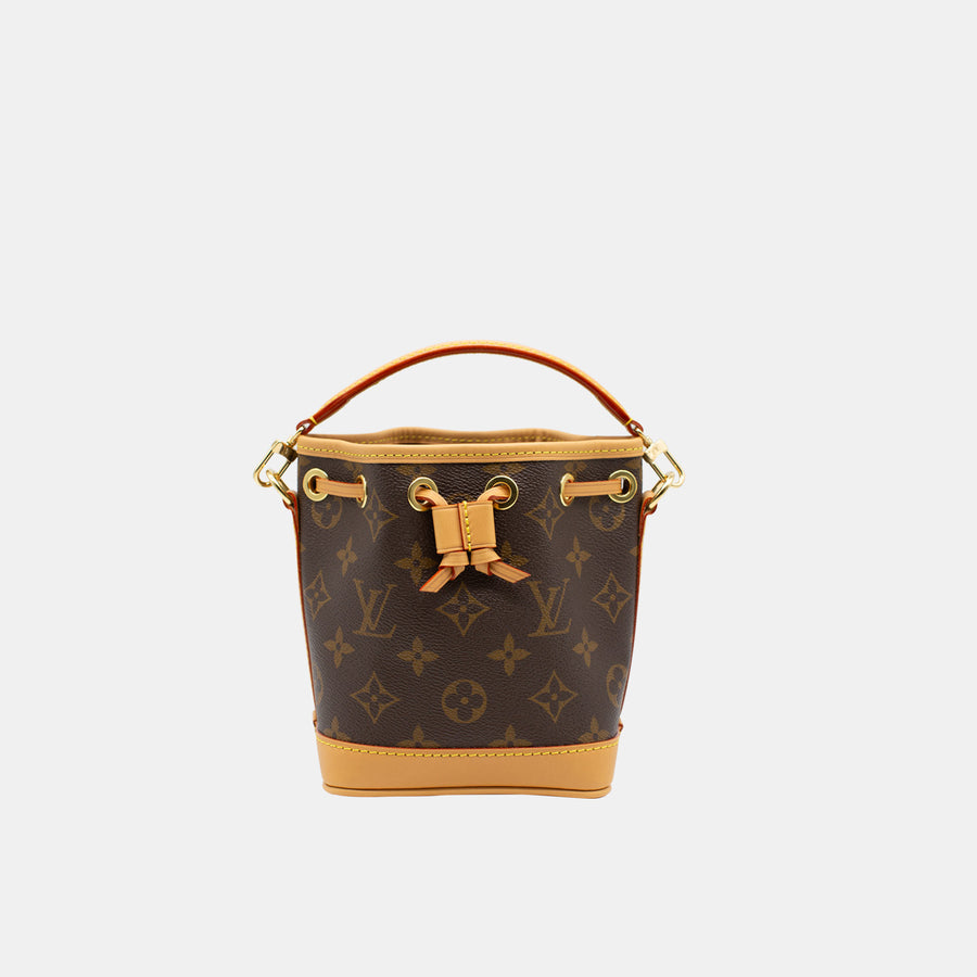 Louis Vuitton Nano Noé Monogram Bag Gold Hardware