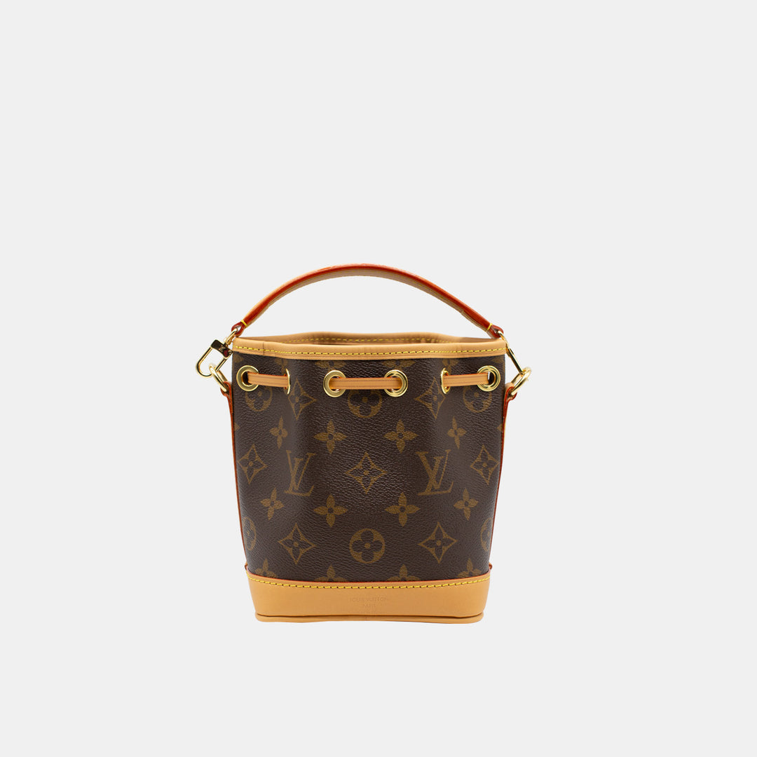 Louis Vuitton Nano Noé Monogram Bag Gold Hardware