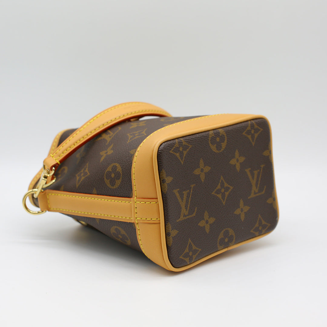 Louis Vuitton Nano Noé Monogram Bag Gold Hardware