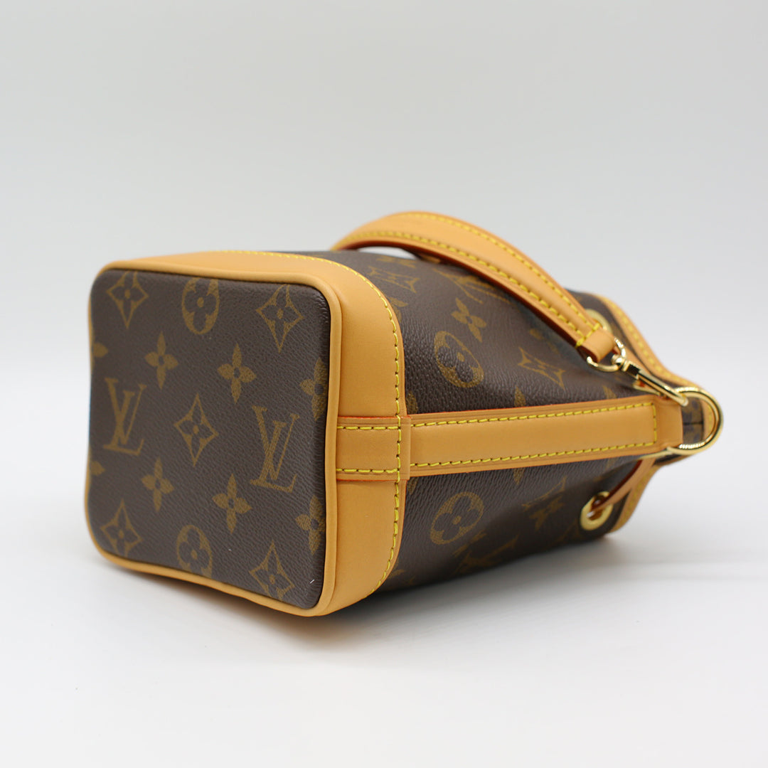 Louis Vuitton Nano Noé Monogram Bag Gold Hardware